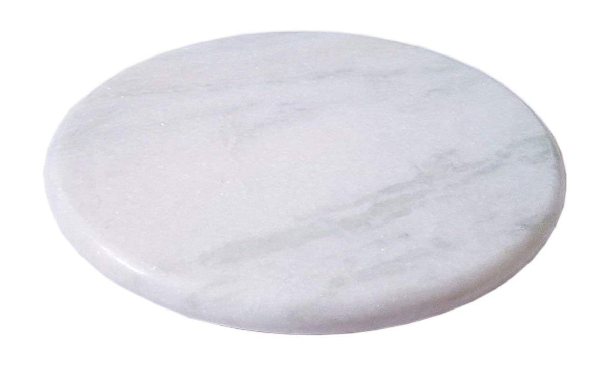 Handcrafted white marble chakla 10 inch traditional roti maker rolling board for kitchen