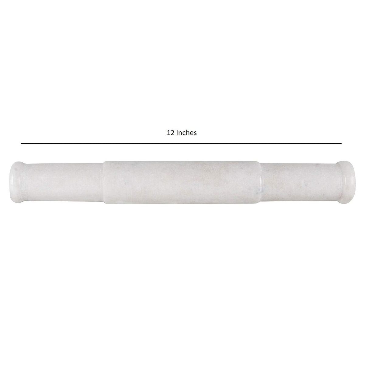 Pure white marble belan 12 inch traditional rolling pin for roti chapati and paratha