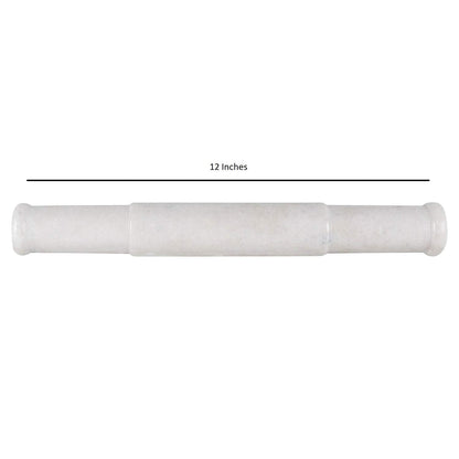Pure white marble belan 12 inch traditional rolling pin for roti chapati and paratha